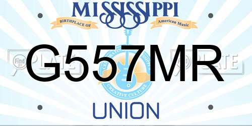 G557MR Mississippi License Plate