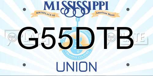 G55DTB Mississippi License Plate