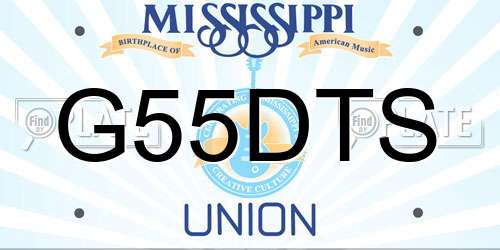 G55DTS Mississippi License Plate