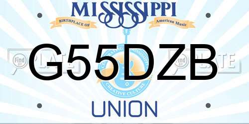 G55DZB Mississippi License Plate