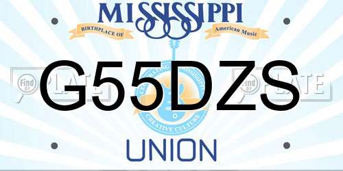 G55DZS Mississippi License Plate