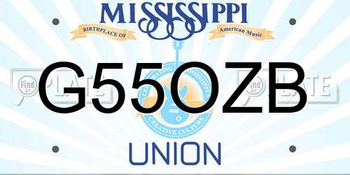 G55OZB Mississippi License Plate