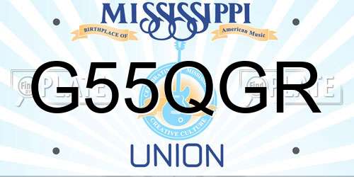 G55QGR Mississippi License Plate