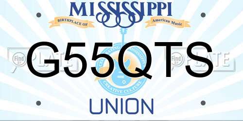 G55QTS Mississippi License Plate