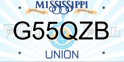 G55QZB Mississippi License Plate