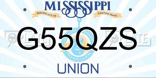 G55QZS Mississippi License Plate