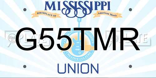G55TMR Mississippi License Plate
