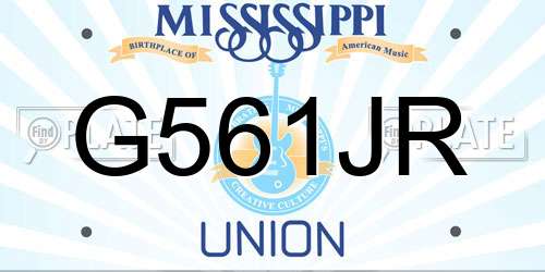 G561JR Mississippi License Plate