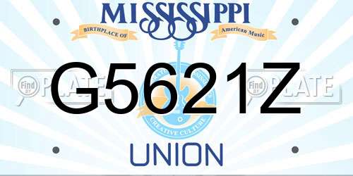 G5621Z Mississippi License Plate