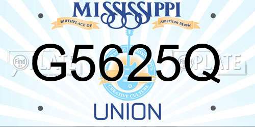 G5625Q Mississippi License Plate