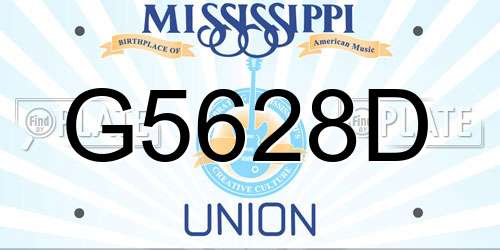 G5628D Mississippi License Plate