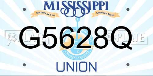 G5628Q Mississippi License Plate