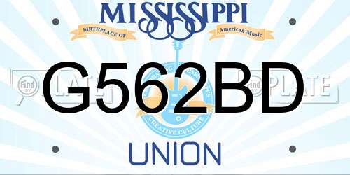 G562BD Mississippi License Plate