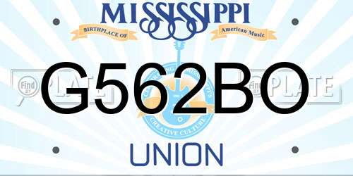 G562BO Mississippi License Plate