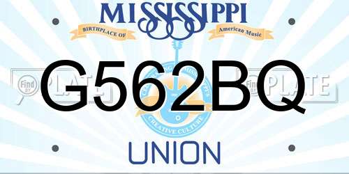G562BQ Mississippi License Plate