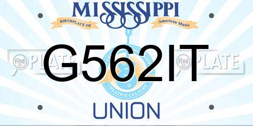 G562IT Mississippi License Plate