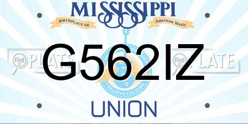 G562IZ Mississippi License Plate