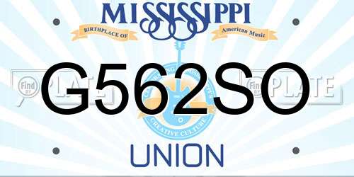 G562SO Mississippi License Plate