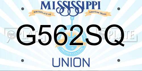 G562SQ Mississippi License Plate