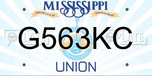 G563KC Mississippi License Plate