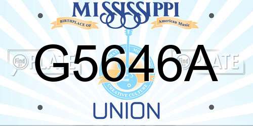 G5646A Mississippi License Plate