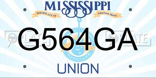G564GA Mississippi License Plate