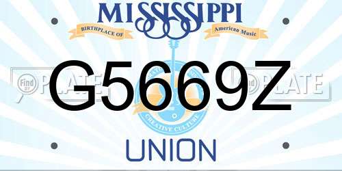 G5669Z Mississippi License Plate