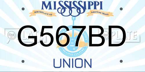 G567BD Mississippi License Plate