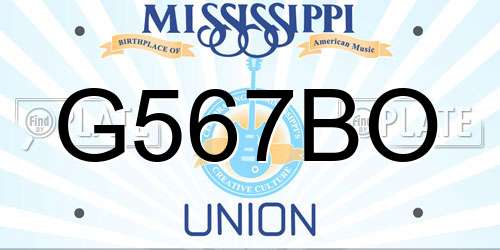 G567BO Mississippi License Plate