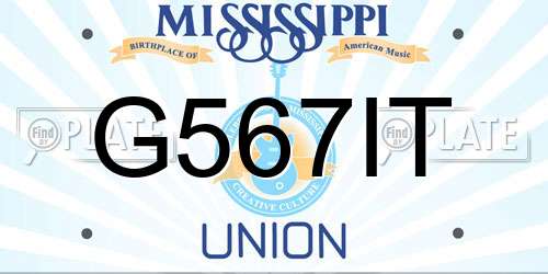 G567IT Mississippi License Plate