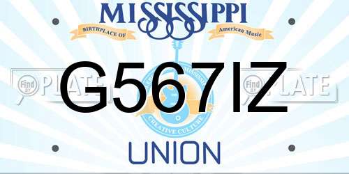 G567IZ Mississippi License Plate