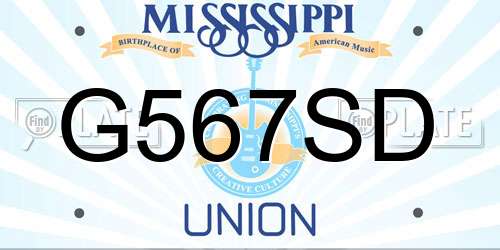 G567SD Mississippi License Plate