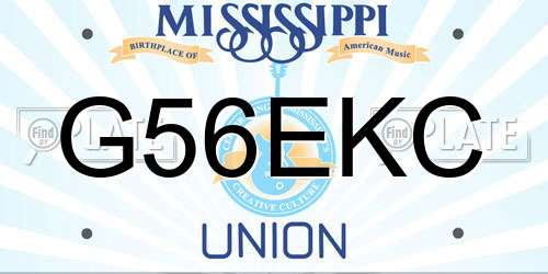 G56EKC Mississippi License Plate
