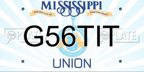 G56TIT Mississippi License Plate