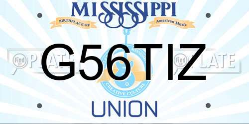 G56TIZ Mississippi License Plate