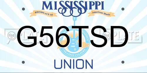 G56TSD Mississippi License Plate