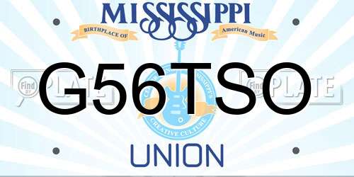 G56TSO Mississippi License Plate
