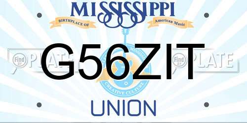G56ZIT Mississippi License Plate
