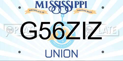 G56ZIZ Mississippi License Plate