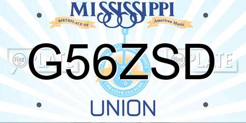 G56ZSD Mississippi License Plate