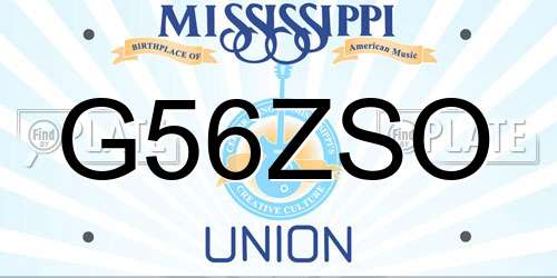 G56ZSO Mississippi License Plate
