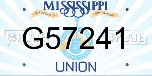 G57241 Mississippi License Plate