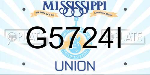 G5724I Mississippi License Plate