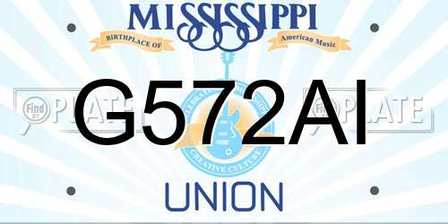 G572AI Mississippi License Plate