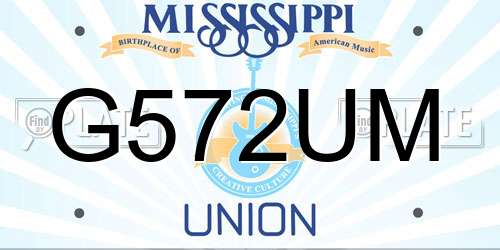 G572UM Mississippi License Plate