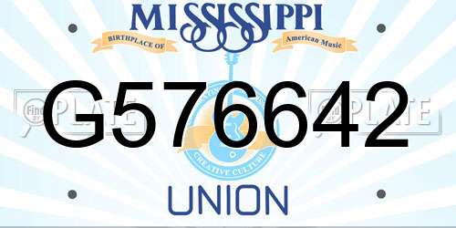 G576642 Mississippi License Plate
