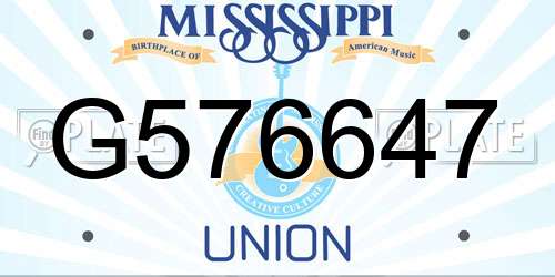 G576647 Mississippi License Plate
