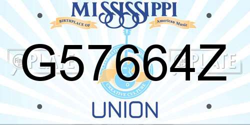 G57664Z Mississippi License Plate