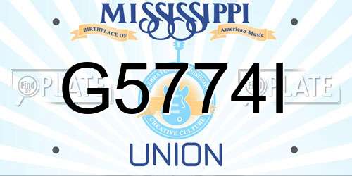 G5774I Mississippi License Plate