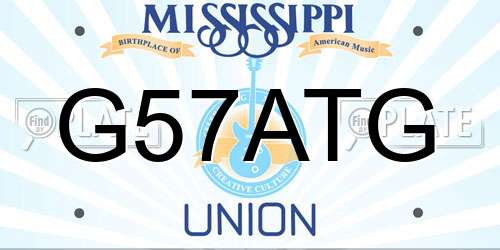 G57ATG Mississippi License Plate